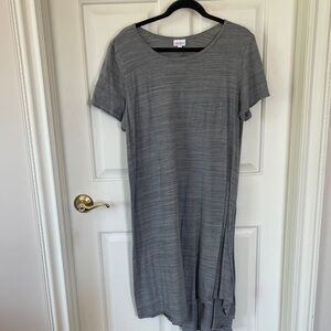 LuLaRoe Gray Midi Dress with Short Sleeves